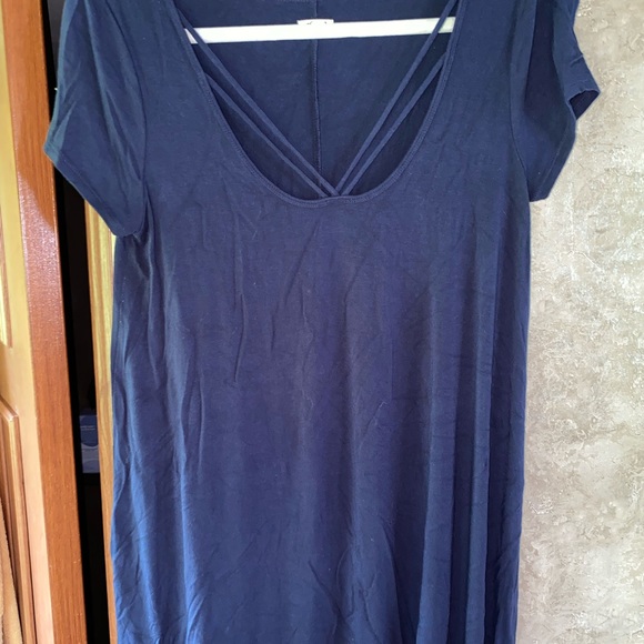 navy blue tshirt dress - Picture 1 of 2